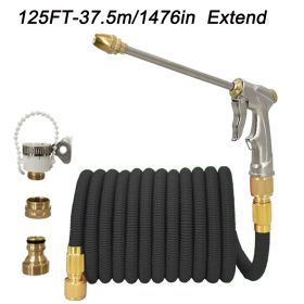 1pc High Pressure Thickened Car Washing Hose; Garden Water Pipe Metal Water Gun Nozzle; Retractable Water Hose Car Washing Tool Set - 125FT-37.5m Exte