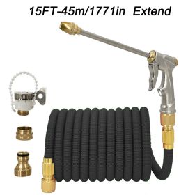 1pc High Pressure Thickened Car Washing Hose; Garden Water Pipe Metal Water Gun Nozzle; Retractable Water Hose Car Washing Tool Set - 150FT-45m Extend