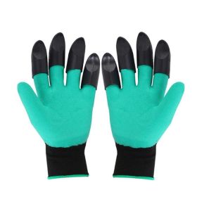 Waterproof Garden Gloves With Claws For Yard Work - Green - 2 pair