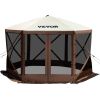 VEVOR Camping Gazebo Screen Tent; 12*12ft; 6 Sided Pop-up Canopy Shelter Tent with Mesh Windows; Portable Carry Bag; Stakes - 12 ft x 12 ft