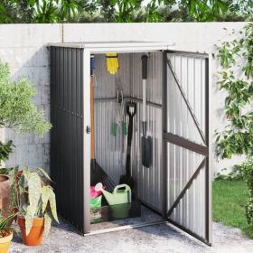 Garden Tool Shed Anthracite 34.6"x35"x63.4" Galvanized Steel - Anthracite