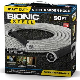 Bionic Steel Garden Hose, 304 Stainless Steel Metal Water Hose ‚Äì Flexible, Lightweight, Crush Resistant Aluminum Fittings, Kink & Tangle Free, Rust