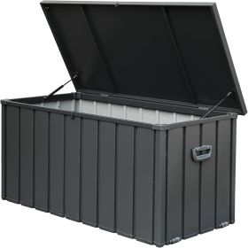 120 Gallon Outdoor Storage Deck Box Waterproof, Large Patio Storage Bin for Outside Cushions, Throw Pillows, Garden Tools, Lockable (Dark Gray) - as P