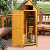 30.3"L X 21.3"W X 70.5"H Outdoor Storage Cabinet Tool Shed Wooden Garden Shed Natural - as Pic