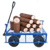 Tools cart Wagon Cart Garden cart trucks make it easier to transport firewood - blue