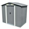 Garden Storage Shed Gray Metal 80.3"x52"x73.2" - Grey