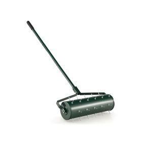 Garden Manual Lawn Aerator with Detachable Handle - Green - 21 inches