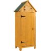 Outdoor Tool Storage Cabinet, Wooden Fir Garden Shed with Single Storage Door - as picture