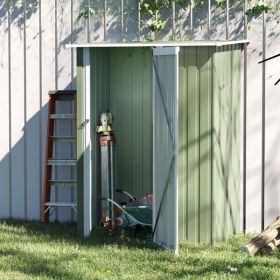 Metal Outdoor Storage Shed, Garden Tool House Cabinet -5' x 3' Green-AS - as picture