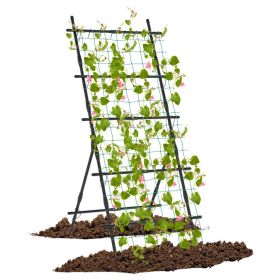 74 Inch Tall Garden Trellis for Flower Vine Vegetable Fruit Pea - Black