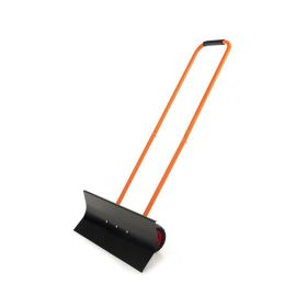 Garden Tools Snow Shovel with Wheels and Adjustable Handle - Orange & Black - Snow Shovels