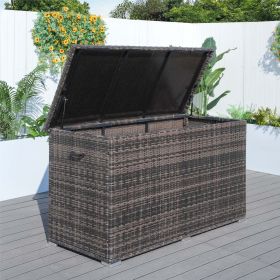 Direct Wicker Large 296 Gallons Brown Lamao Rattan Outdoor Storage Box Deck Box - Brown