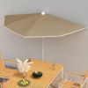 Garden Half Parasol with Pole 70.9"x35.4" Taupe - Taupe