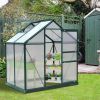 6'L x 4'W 7'H Portable Walk-In / Garden polycarbonate walk-in greenhouse - Green