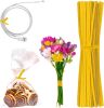 Pack of 2000 Yellow Paper Twist Ties 4' Long and 3/16' Yellow Twist Ties for Plastic Trash Bread Bags Paper Coated Ties Multi Function Strong Wire Tie