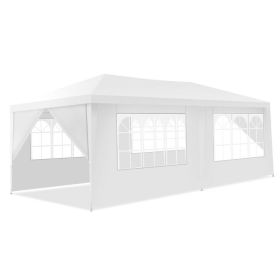 10 x 20 Feet 6 Sidewalls Canopy Tent with Carry Bag - White