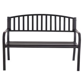 50 Inch Patio Garden Bench Loveseats for Outdoor - Black