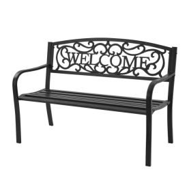 Garden Bench with Elegant Bronze Finish and Durable Metal Frame - Black