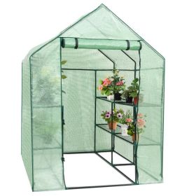 8 shelves Mini Walk In Greenhouse Outdoor Gardening Plant Green House - Green