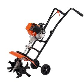 VEVOR Tiller Cultivator, 31CC 4-Stroke Garden Cultivator, Tiller with 4 Steel Adjustable Front Tines for Lawn, Garden and Field Cultivation - 31 cc -