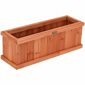 Wooden Decorative Planter Box for Garden Yard and Window - Brown