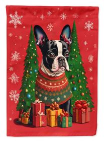 Boston Terrier Holiday Christmas Garden Flag Mailbox Flag Decorative Yard Flag Banner Outside Patio Artwork Yard Flower Beds, Garden Size, Multicolor