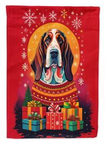 Basset Hound Holiday Christmas Garden Flag Mailbox Flag Decorative Yard Flag Banner Outside Patio Artwork Yard Flower Beds, Garden Size, Multicolor