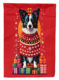 Border Collie Holiday Christmas Garden Flag Mailbox Flag Decorative Yard Flag Banner Outside Patio Artwork Yard Flower Beds, Garden Size, Multicolor