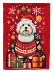 Coton De Tulear Holiday Christmas Garden Flag Mailbox Flag Decorative Yard Flag Banner Outside Patio Artwork Yard Flower Beds, Garden Size, Multicolor