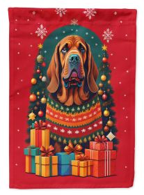 Bloodhound Holiday Christmas Garden Flag Mailbox Flag Decorative Yard Flag Banner Outside Patio Artwork Yard Flower Beds, Garden Size, Multicolor