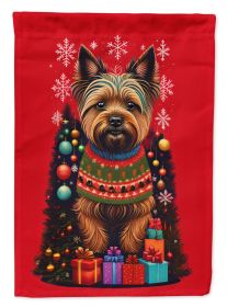 Cairn Terrier Holiday Christmas Garden Flag Mailbox Flag Decorative Yard Flag Banner Outside Patio Artwork Yard Flower Beds, Garden Size, Multicolor