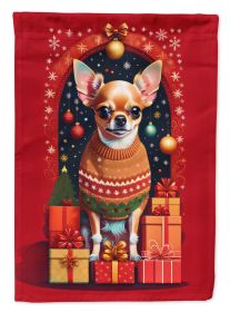 Chihuahua Holiday Christmas Garden Flag Mailbox Flag Decorative Yard Flag Banner Outside Patio Artwork Yard Flower Beds, Garden Size, Multicolor