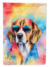 Beagle Hippie Dawg Garden Flag Mailbox Flag Decorative Yard Flag Banner Outside Patio Artwork Yard Flower Beds, Garden Size, Multicolor