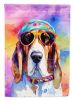 Basset Hound Hippie Dawg Garden Flag Mailbox Flag Decorative Yard Flag Banner Outside Patio Artwork Yard Flower Beds, Garden Size, Multicolor