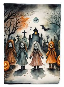 Creepy Dolls Spooky Halloween Garden Flag Mailbox Flag Decorative Yard Flag Banner Outside Patio Artwork Yard Flower Beds, Garden Size, Multicolor