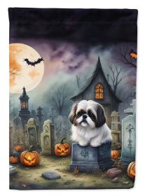 Shih Tzu Spooky Halloween Garden Flag Mailbox Flag Decorative Yard Flag Banner Outside Patio Artwork Yard Flower Beds, Garden Size, Multicolor