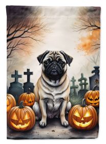 Fawn Pug Spooky Halloween Garden Flag Mailbox Flag Decorative Yard Flag Banner Outside Patio Artwork Yard Flower Beds, Garden Size, Multicolor