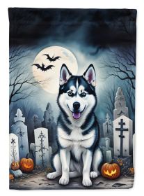 Siberian Husky Spooky Halloween Garden Flag Mailbox Flag Decorative Yard Flag Banner Outside Patio Artwork Yard Flower Beds, Garden Size, Multicolor