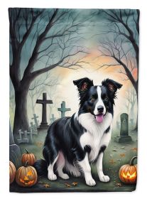 Border Collie Spooky Halloween Garden Flag Mailbox Flag Decorative Yard Flag Banner Outside Patio Artwork Yard Flower Beds, Garden Size, Multicolor