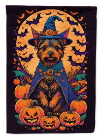 Australian Terrier Witchy Halloween Garden Flag Mailbox Flag Decorative Yard Flag Banner Outside Patio Artwork Yard Flower Beds, Garden Size