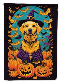 Yellow Labrador Retriever Witchy Halloween Garden Flag Mailbox Flag Decorative Yard Flag Banner Outside Patio Artwork Yard Flower Beds, Garden Size