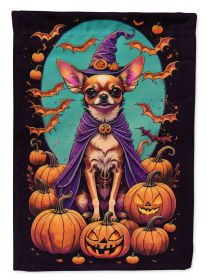 Chihuahua Witchy Halloween Garden Flag Mailbox Flag Decorative Yard Flag Banner Outside Patio Artwork Yard Flower Beds, Garden Size, Multicolor