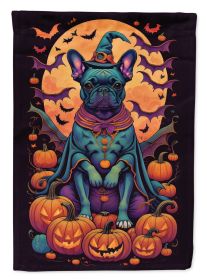 Black French Bulldog Witchy Halloween Garden Flag Mailbox Flag Decorative Yard Flag Banner Outside Patio Artwork Yard Flower Beds, Garden Size