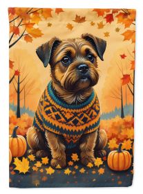 Border Terrier Fall Garden Flag Mailbox Flag Decorative Yard Flag Banner Outside Patio Artwork Yard Flower Beds, Garden Size, Multicolor