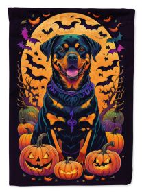 Rottweiler Witchy Halloween Garden Flag Mailbox Flag Decorative Yard Flag Banner Outside Patio Artwork Yard Flower Beds, Garden Size, Multicolor