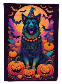 Belgian Sheepdog Witchy Halloween Garden Flag Mailbox Flag Decorative Yard Flag Banner Outside Patio Artwork Yard Flower Beds, Garden Size, Multicolor