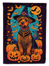 Welsh Terrier Witchy Halloween Garden Flag Mailbox Flag Decorative Yard Flag Banner Outside Patio Artwork Yard Flower Beds, Garden Size, Multicolor