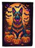 German Shepherd Witchy Halloween Garden Flag Mailbox Flag Decorative Yard Flag Banner Outside Patio Artwork Yard Flower Beds, Garden Size, Multicolor