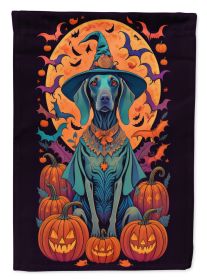 Weimaraner Witchy Halloween Garden Flag Mailbox Flag Decorative Yard Flag Banner Outside Patio Artwork Yard Flower Beds, Garden Size, Multicolor