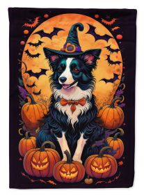 Border Collie Witchy Halloween Garden Flag Mailbox Flag Decorative Yard Flag Banner Outside Patio Artwork Yard Flower Beds, Garden Size, Multicolor